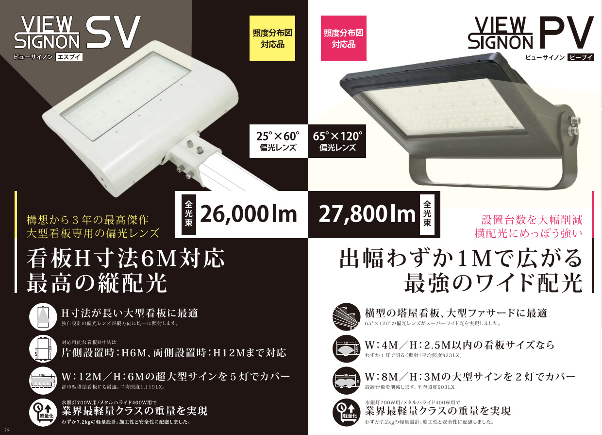 94%OFF!】 ビューサイノン VS-240PV-KW 白 サイン照明 看板照明